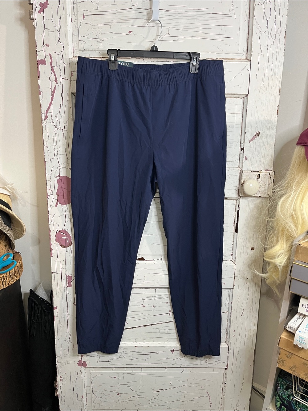 NEW W/Tag Soybu Navy Men’s Elastic-Waist Tie Joggers in XL